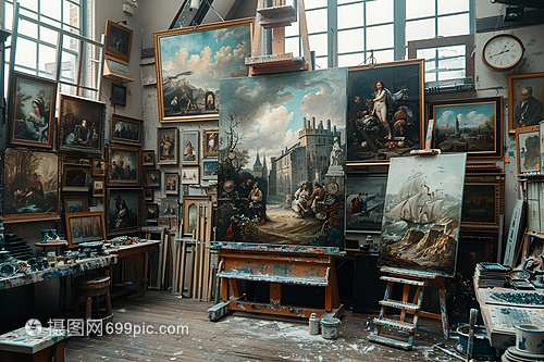 画室里的作品